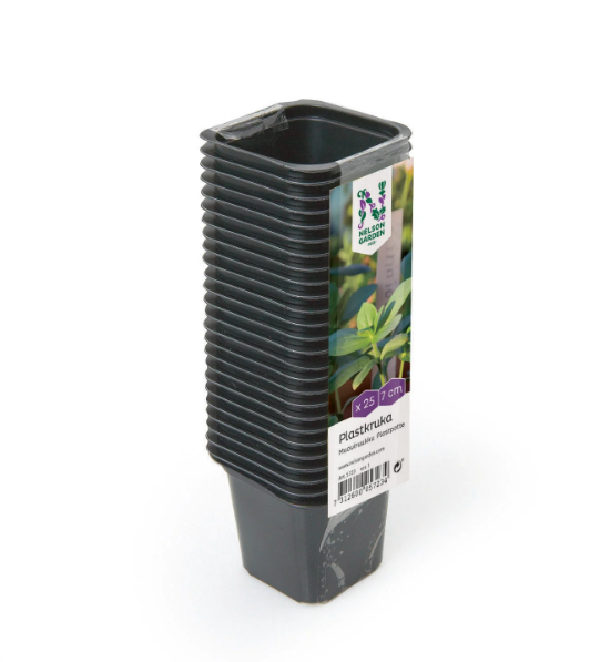 Plastkruka hållbar 7cm 25st. fyrkantig