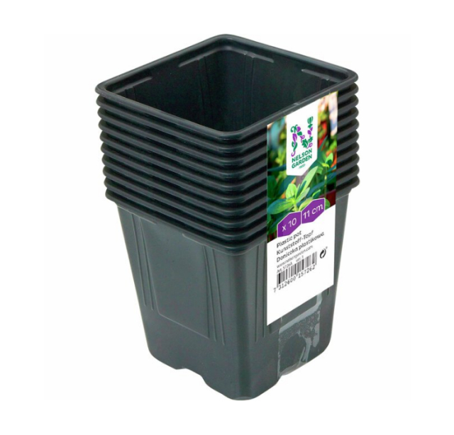 Plastkruka hållbar 11cm 10st. fyrkantig