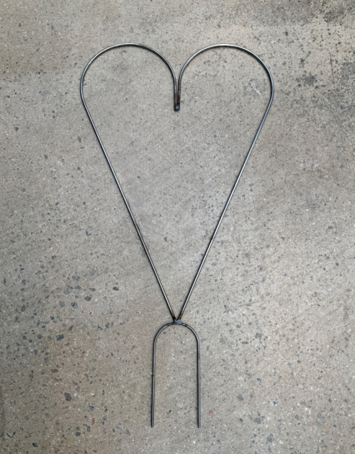Spalje hjärta smide 2 ben 30x42cm