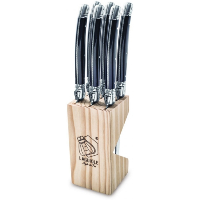 Grillknivar Laguiole black 6 SET