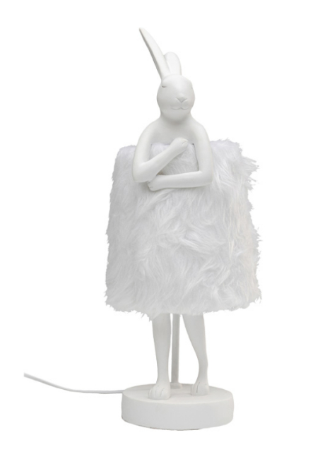 Lampa Kanin päls vit 68 cm