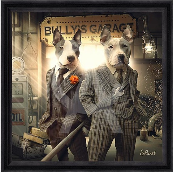 Tavla Bully´s Garage 80x80cm