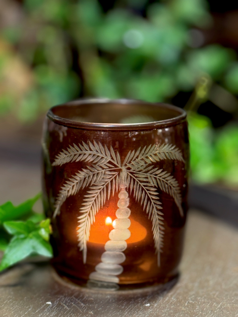 Ljuslykta med palmer