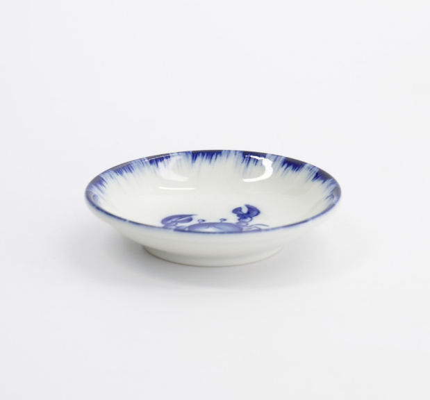 Sauce Dish Crab Blue/White 9x2cm
