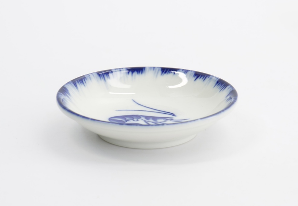 Sauce Dish Shrimp Blue/White 9x2cm