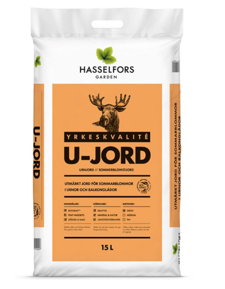 U-jord Hasselfors 15L i gruppen Odling & Växttillbehör / Jord & Odlingssubstrat / Jord & Jordblandningar hos Åsby Hem & Trädgård (018016)