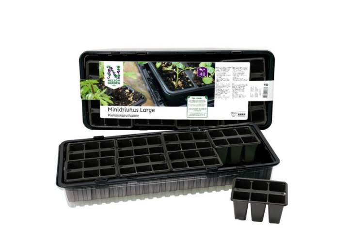 Minidrivhus Large 48 krukinsatser i gruppen Odla & Tillbehör / Tillbehör / Såtillbehör hos Åsby Hem & Trädgård (033997)