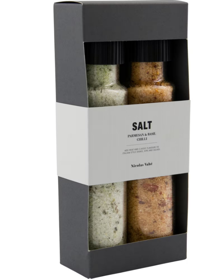 Giftbox Parmesan & Basil salt& Chilli i gruppen Inredning / Kök / Mat & Dryck hos Åsby Hem & Trädgård (182534)