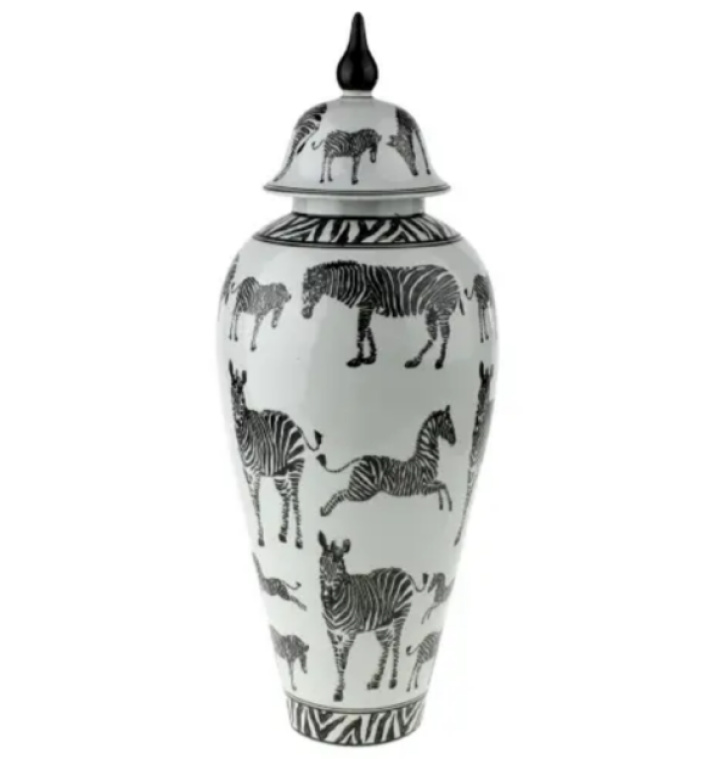 Urna Zebra med lock 23x23x60 i gruppen Inredning / Krukor & Vaser / Vaser hos Åsby Hem & Trädgård (185174)