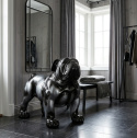 Skulptur Hund stående svart h 94 cm