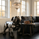 Skulptur Hund stående svart h 94 cm
