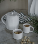 Glöggmugg räfflad Ø6cm H6cm naturvit