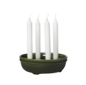 Ljusskål 4 ljus glaserad Mörkgrön Ernst