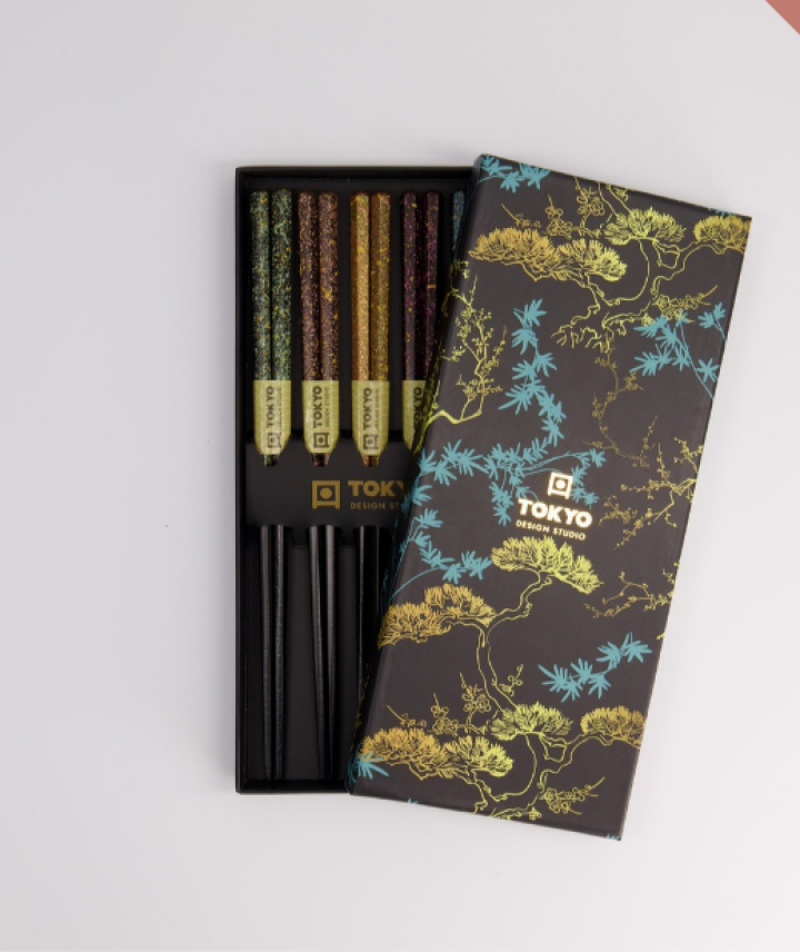 Chopsticks Giftset Wooden Black Blue i gruppen Inredning / Kök hos Åsby Hem & Trädgård (189087)