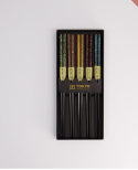 Chopsticks Giftset Wooden Black Blue