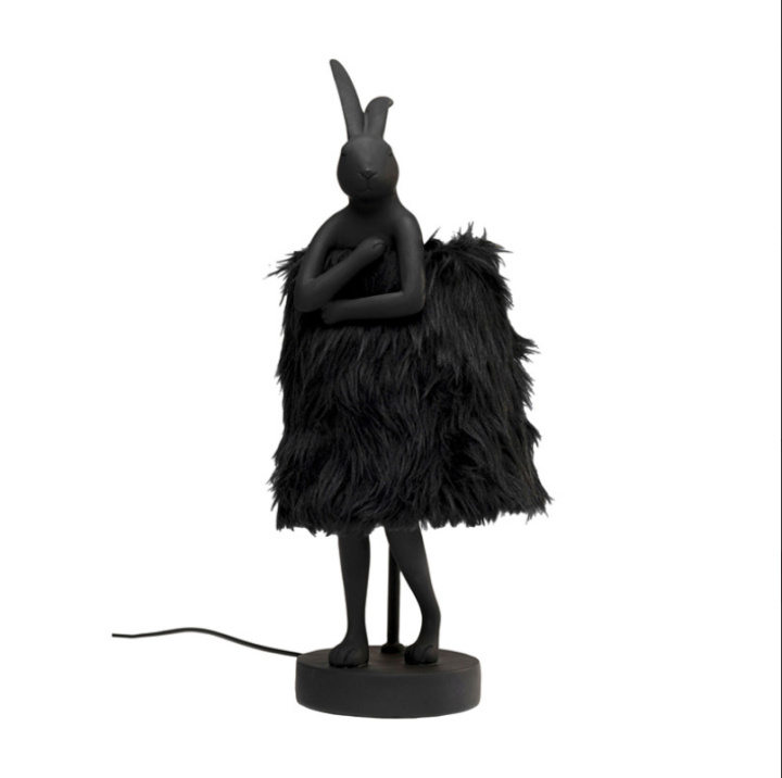 Lampa Kanin päls svart 68 cm i gruppen Inredning / Belysning / Bordslampor hos Åsby Hem & Trädgård (190274)
