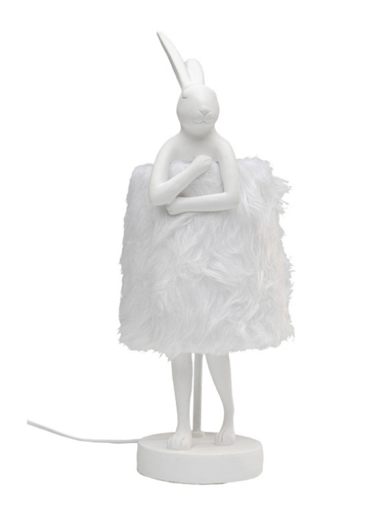Lampa Kanin päls vit 68 cm i gruppen Inredning / Belysning / Bordslampor hos Åsby Hem & Trädgård (190280)