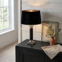 Lampa med sammetsskärm svart/silver