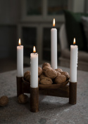 Adventsljusstake mörkt trä Ø22 H8 Ernst