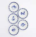 Sauce Dish Puffer Fish Blue/White 9x2cm