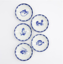 Sauce Dish Flounder Blue/White 9x2cm