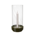 Ljusstake med glas grön 27 cm