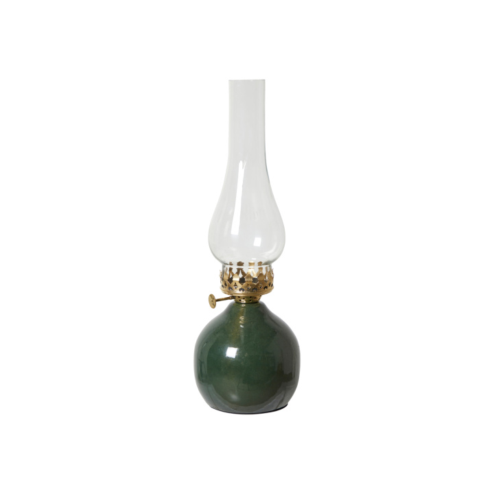Ljusstake med glas grön 11x35 cm i gruppen Inredning / Ljusstakar & Ljuslyktor hos Åsby Hem & Trädgård (197477)