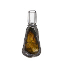 Ljusstake glas brun 7x20 cm