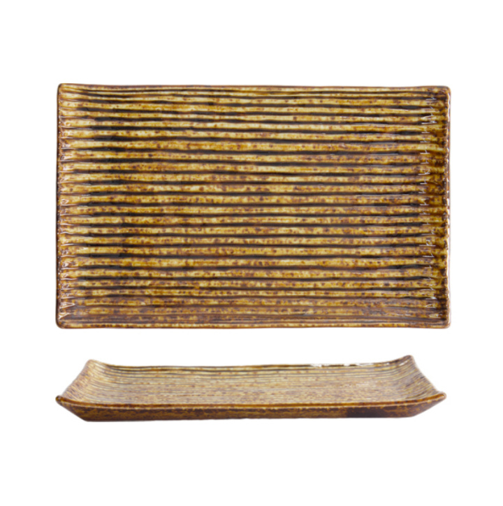 Plate Recrangukar Mino Plate Brown23,8x15 cm i gruppen Inredning / Kök / Asiatiskt hos Åsby Hem & Trädgård (197946)