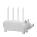 Ljusstake Gris Vit