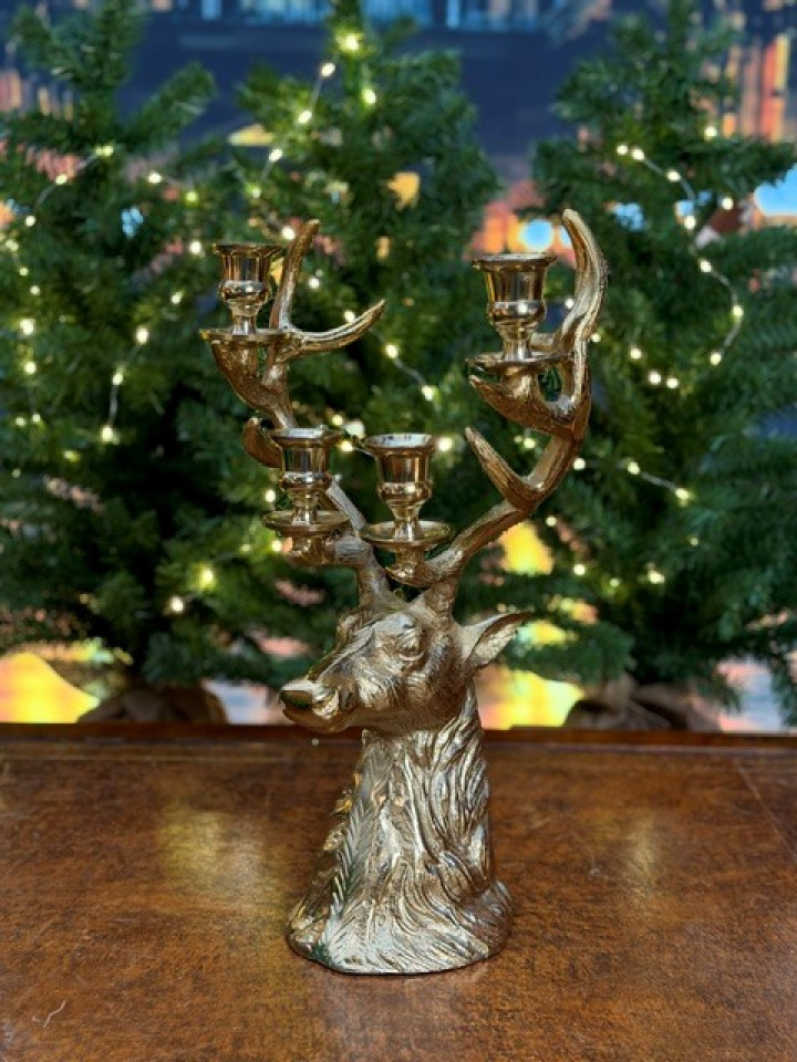 Ljushållare Hjorthuvud guld H66 cm i gruppen Jul / Juldekoration hos Åsby Hem & Trädgård (198185)