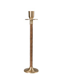 Ljusstake mässing/flätad Ø 8cm H30cm