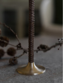 Ljusstake mässing/flätad Ø 8cm H30cm