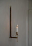 Vägglampett mässing/flätad H47cm